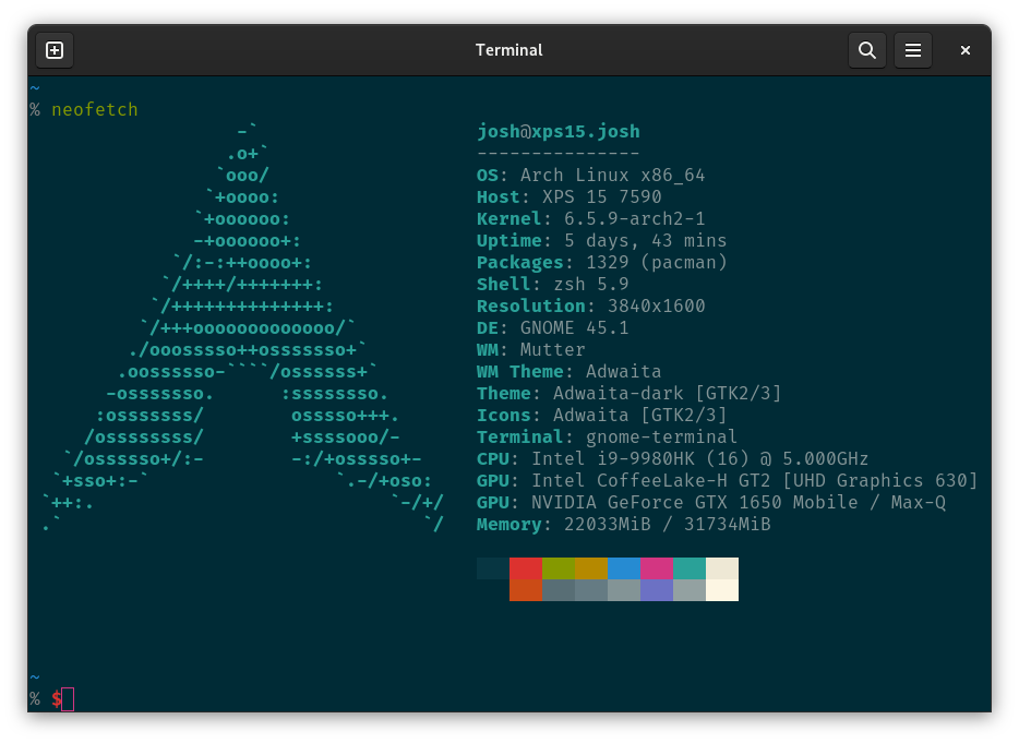 Dark mode not working with GNOME Terminal on Arch Linux