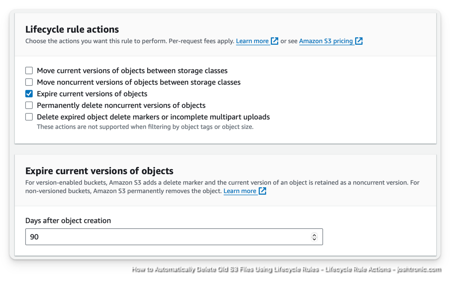 S3 Lifecycle Rule Configuration