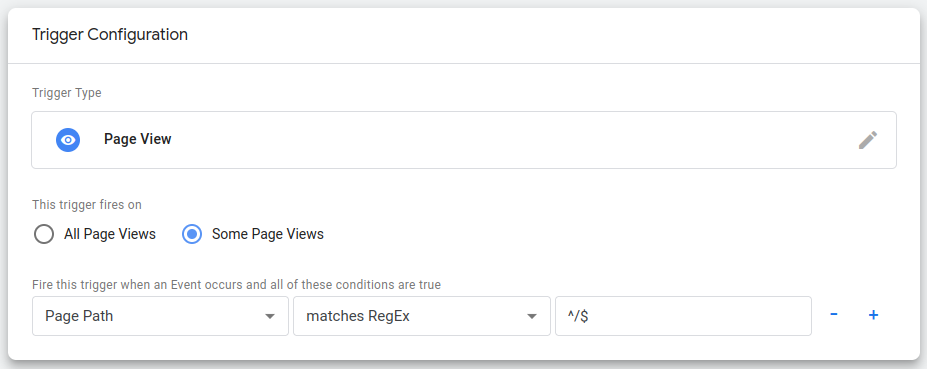 Google Tag Manager Trigger for Home Page