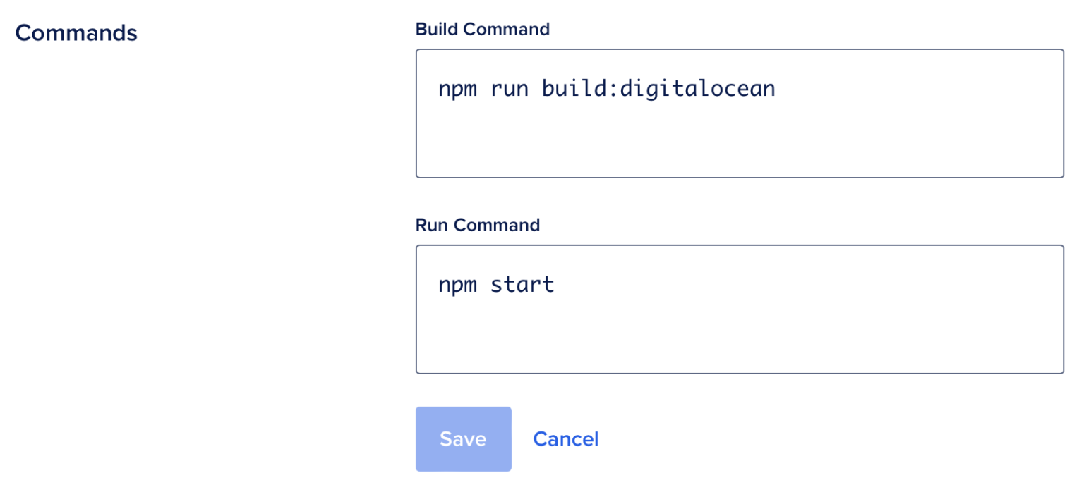 DigitalOcean App Platform Build Command Edit