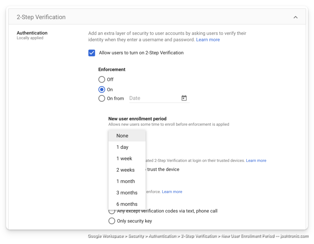 New User 2FA Google Workspace