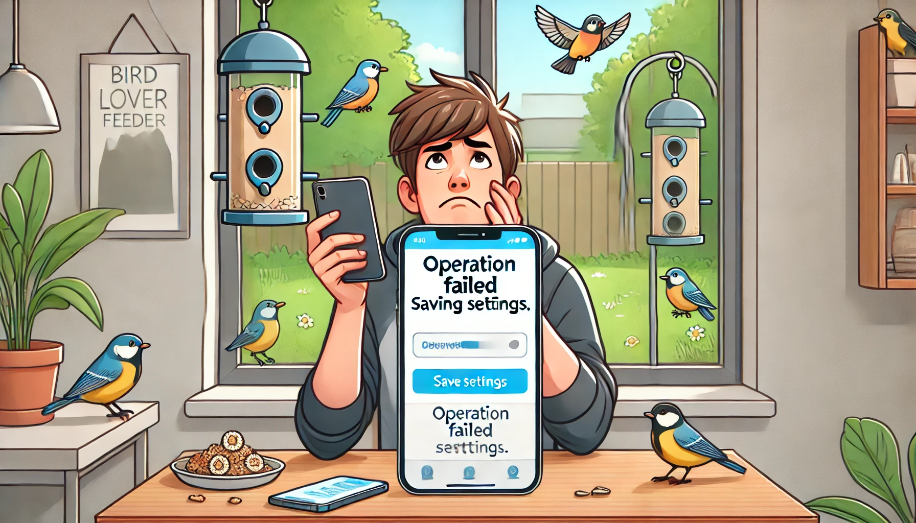 Operation failed saving settings in Bird Lover Feeder app